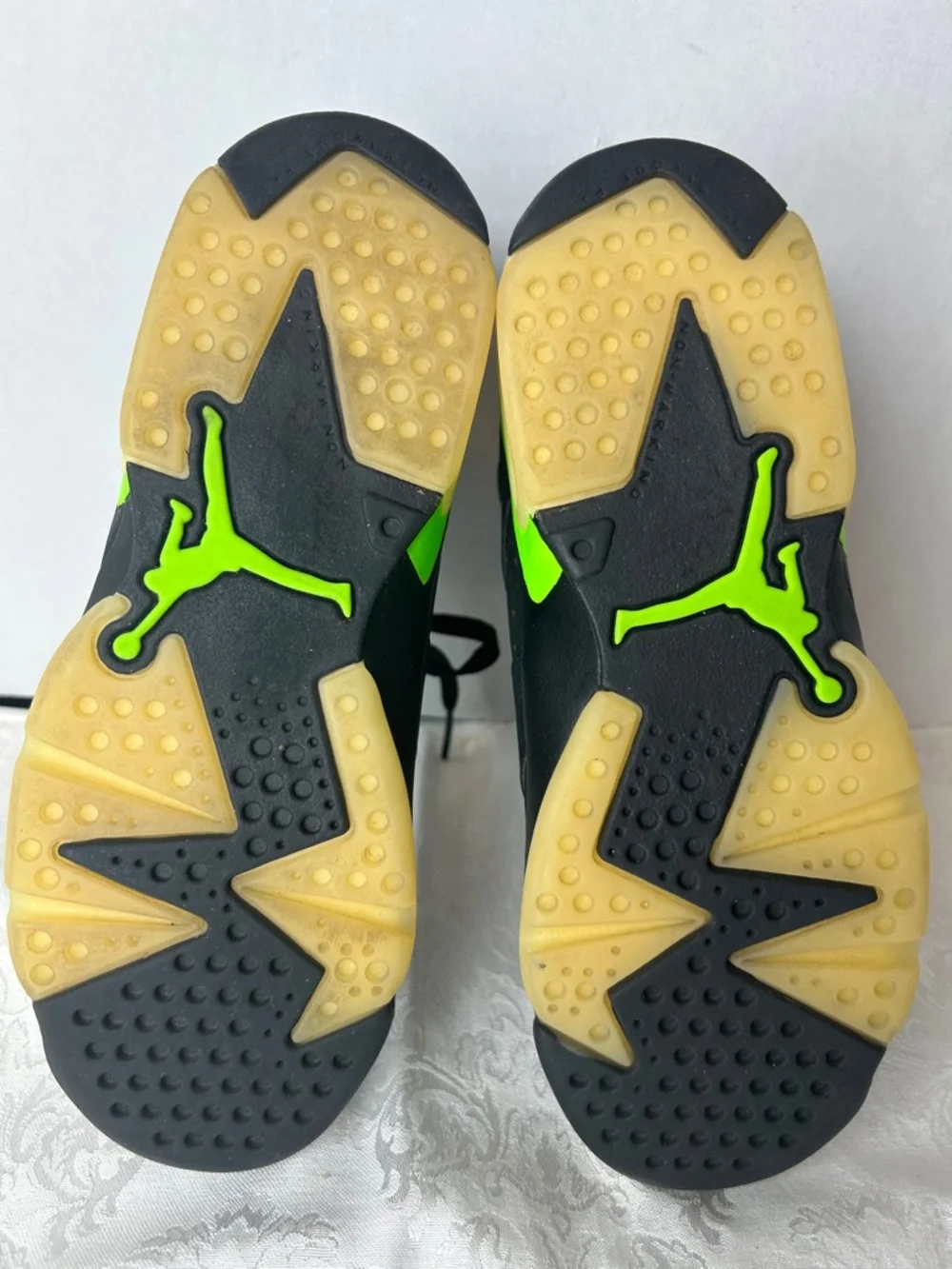 Nike Air Jordan 6 retro Sz 4.5 Electric Green/ Black 2021 Rubber Shoes Y2K